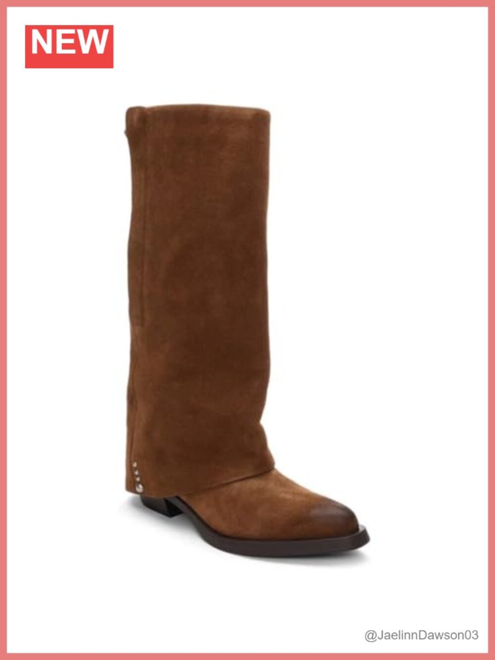 Knee High Suede Foldover Boots - Cushioned Insole - Durable - Zip Closure